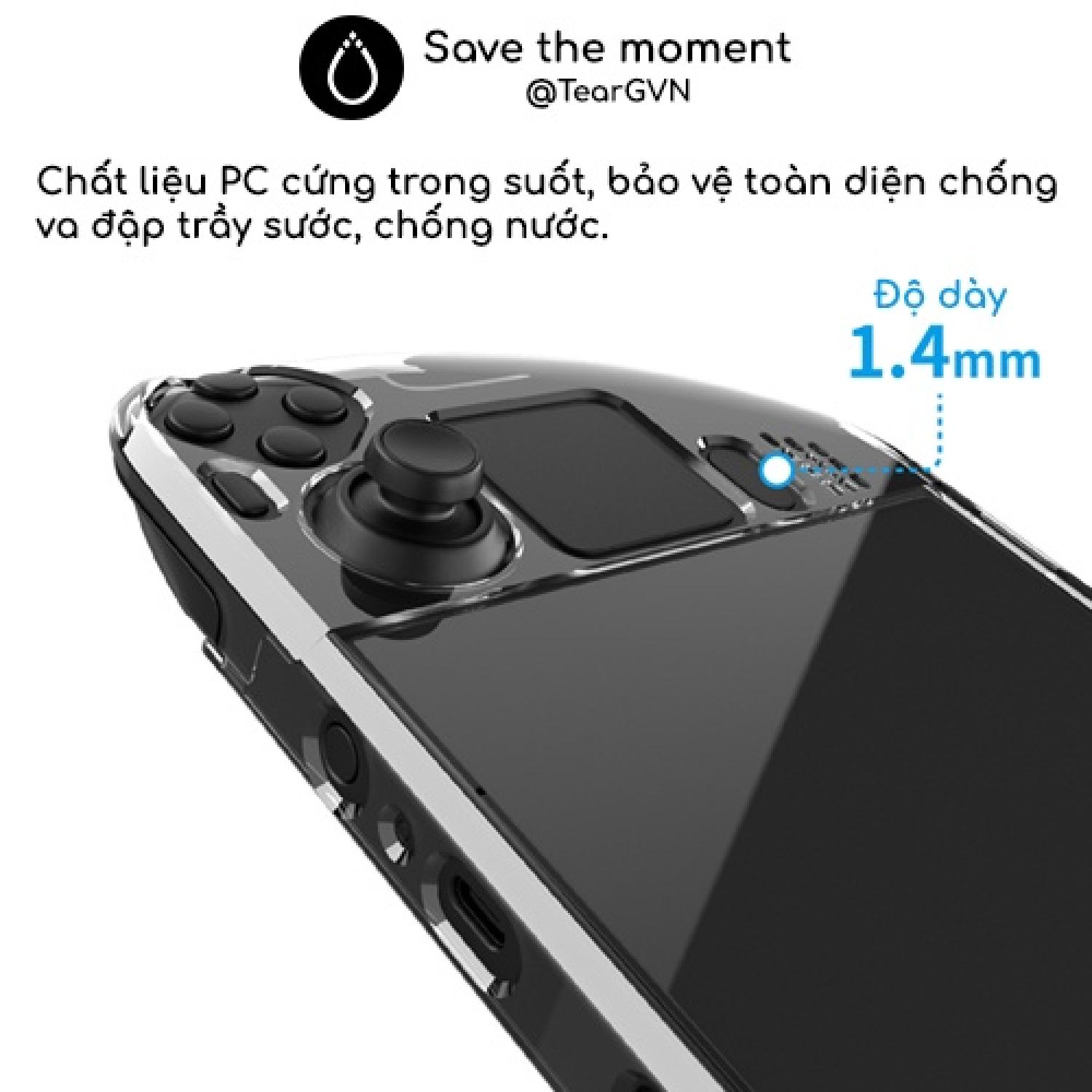 Ốp cứng trong suốt có chân đứng PGTECH cho Steam Deck OLED / LCD