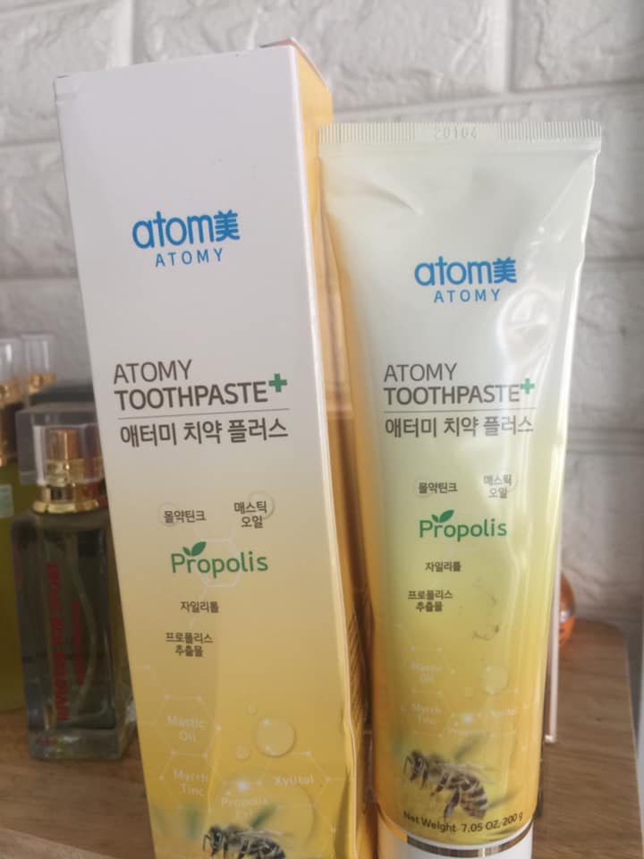 Kem đánh răng sạch khuẩn và ngừa sâu răng vượt trội chiết xuất từ keo ong - Atomy Propolis toothpaste 200gram - 애터미 치약 플러스 200g - Атоми Зубная Паста Набор
