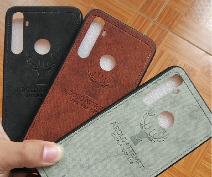 Ốp lưng Realme 5 Pro/Realme Q/Realme 5 giả da họa tiết hươu tài lộc - nhựa dẻo Tpu