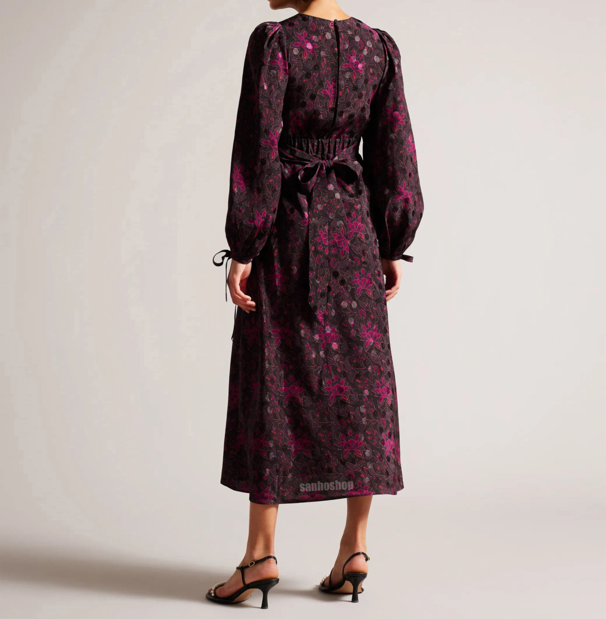 ĐẦM MIDI T3D MERLISA FLORAL PRINTED