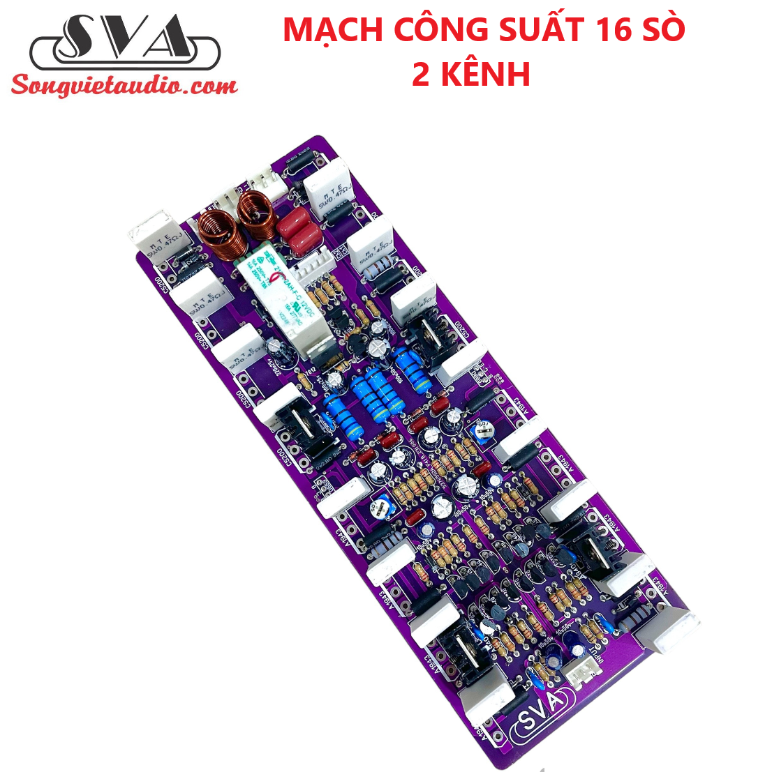 Mạch công suất 16 sò 2 kênh phíp thủy tinh 2 lớp - 1 mạch