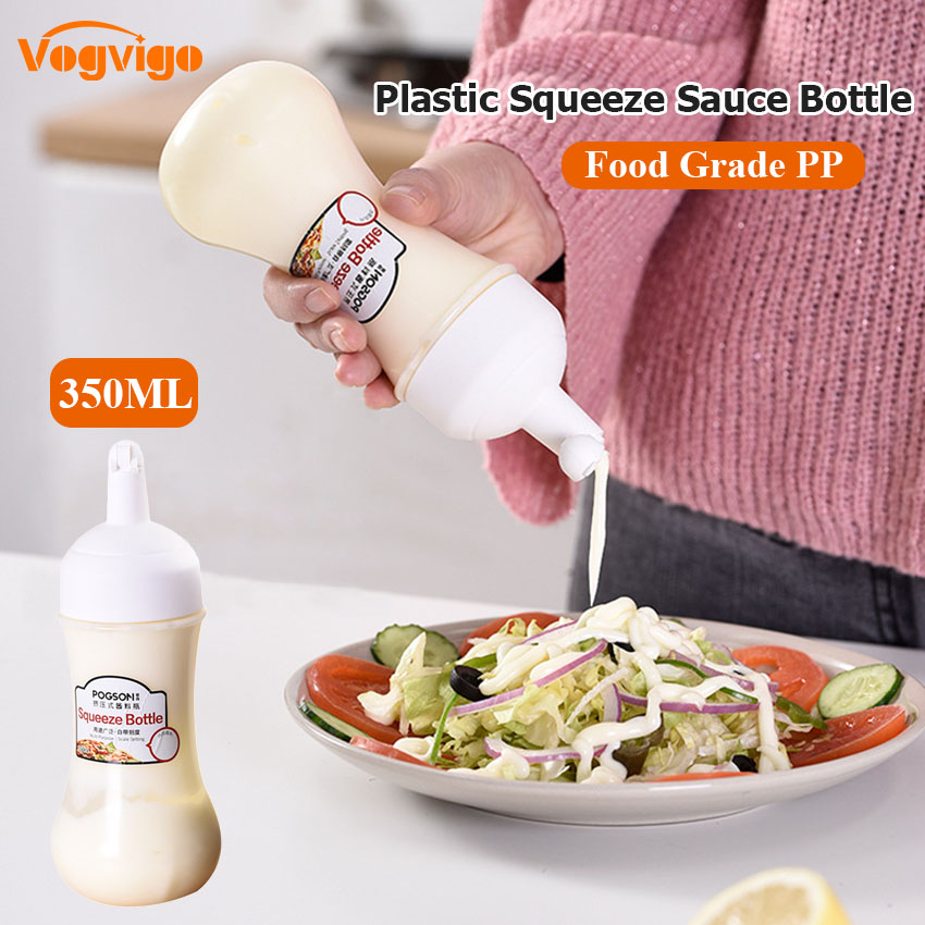 Plastic Squeeze Sauce Bottle Household Ketchup Salad Squeeze Bottle Sauce Honey Jam Juice Bottle Sharp Mouth Bottle
