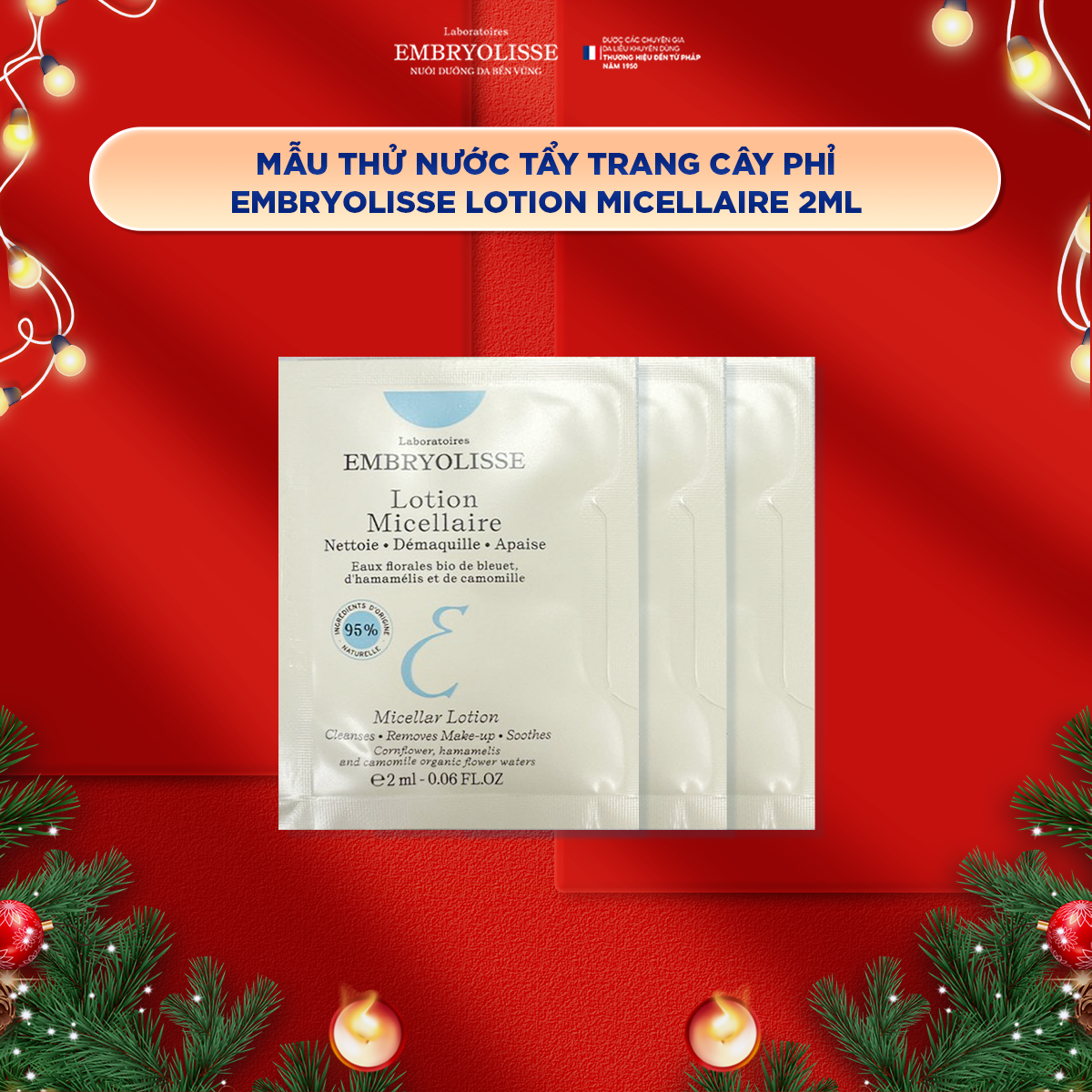 [Sample] Gói Mẫu Thử Nước Tẩy Trang Cây Phỉ Embryolisse Lotion Micellaire 2ml