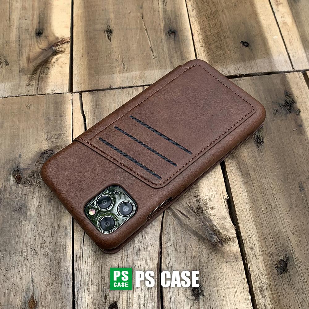 Bao da kiêm ví dành cho iPhone 11 Pro Max - màu nâu - PS Case Phân Phối