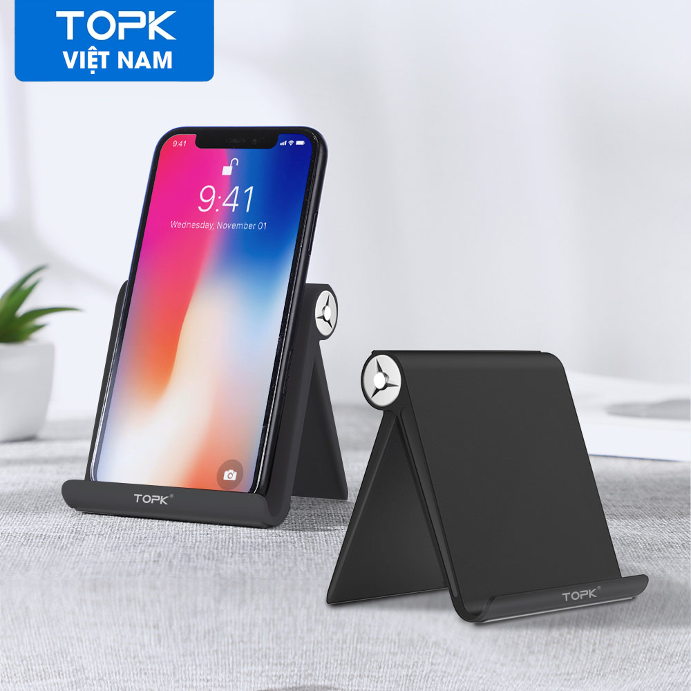 Giá đỡ điện thoại TOPK D08 cho Iphone XS Max XR giá đỡ điện thoại di động có thể gập lại cho Samsung S9 S8 Note 9 Xiaomi - Phân phối bởi TOPK VIỆT NAM