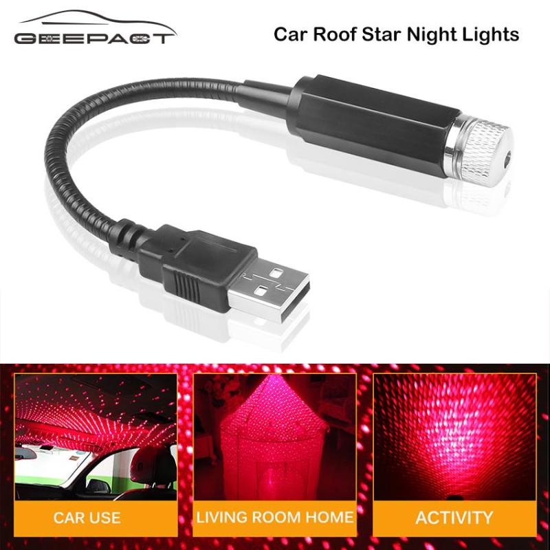 Geepact Car Atmosphere Lights USB Interior Decorative Lamp Mini LED Car Roof Star Night Lights Adjustable Romantic Galaxy Lamp Home Ceiling Decoration Light for Birthdays Festive Celebration Parties