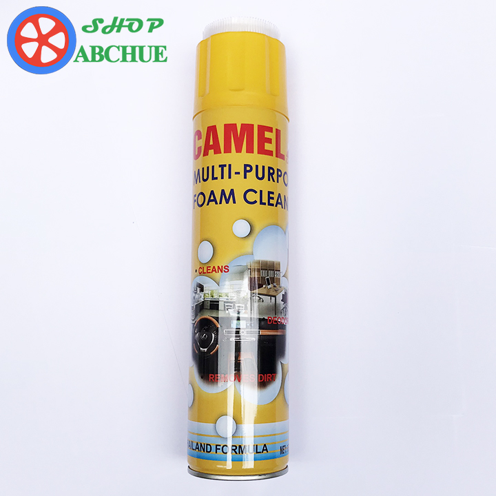 Chai Xịt Bọt Đa Năng Vệ Sinh Ghế Da Nỉ Nội Thất Ô Tô Foam Cleaner Màu Vàng