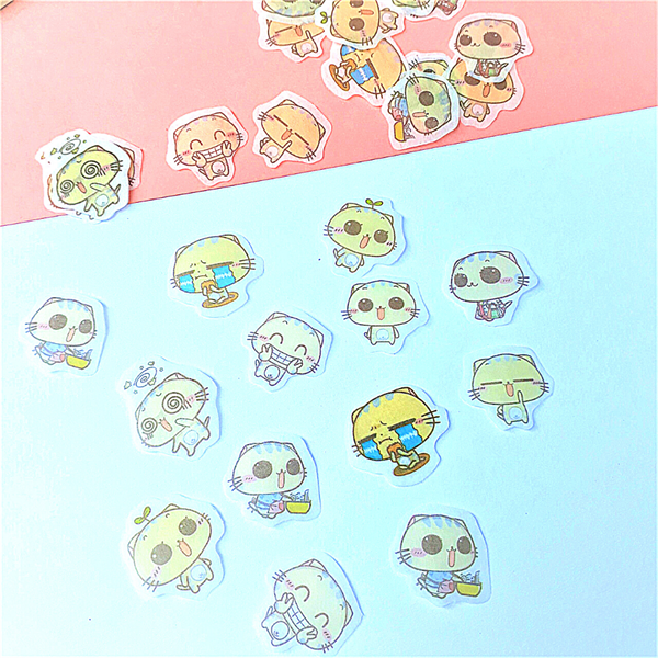 [HCM]Bộ 32 Sticker Hình Dán Mini Mèo Dễ Thương