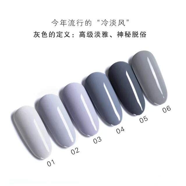 set 6 chai sơn gel AS mã Grey Space