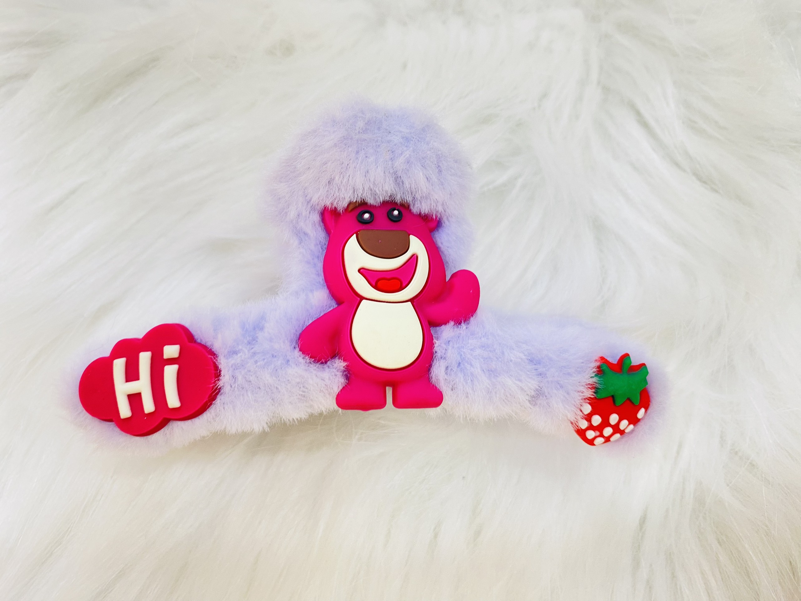 KẸP TÓC GẤU DÂU LOTSO MÀU HỒNG SIÊU CUTE