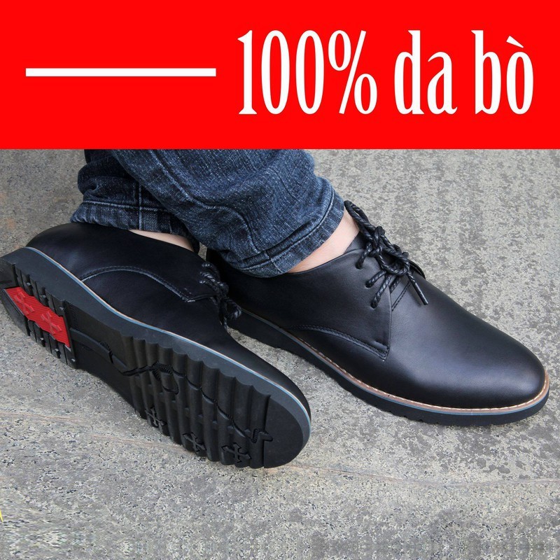 Giày Sneaker Nam Cột Dây Da Bò Giày Nam Đẹp Giày Da