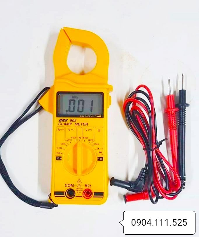 Ampe kìm đo dòng AC CHY-903 (600A), đo điện áp, điện trở, điốt, thông mạch, tần số