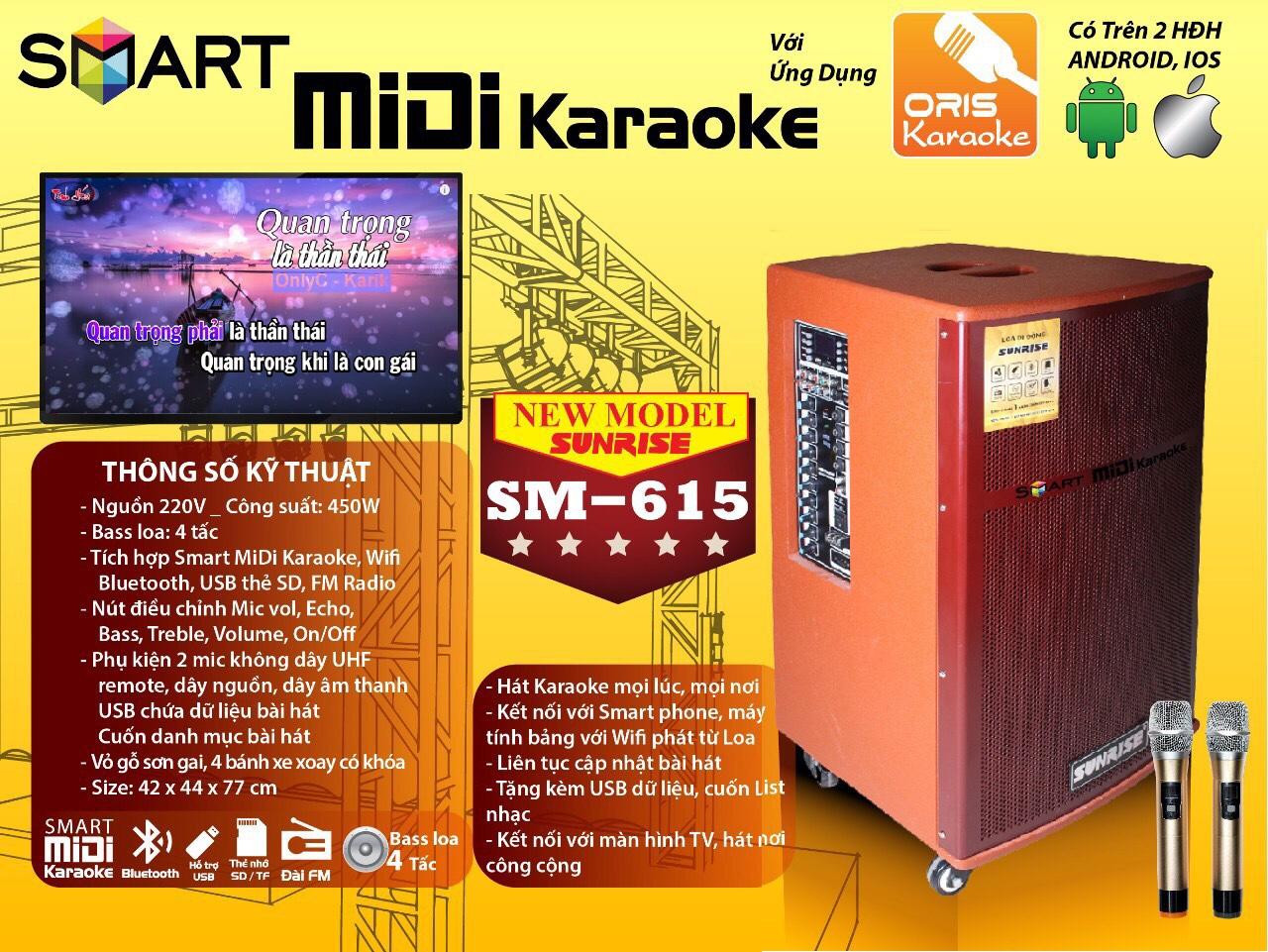 [HCM][Trả góp 0%]Loa kéo di động SUNRISE SM-615