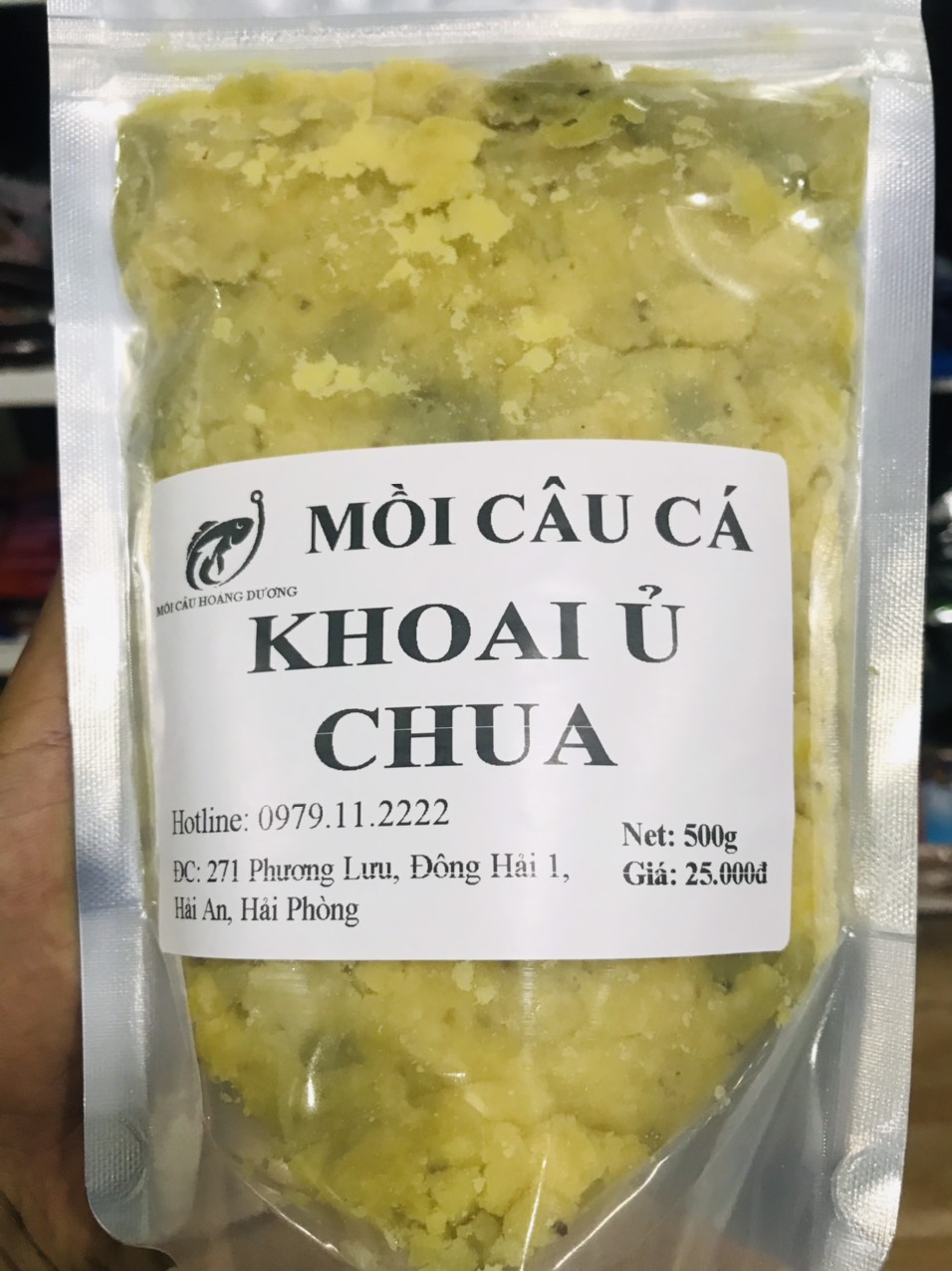 Khoai lang ủ chua làm mồi câu cá