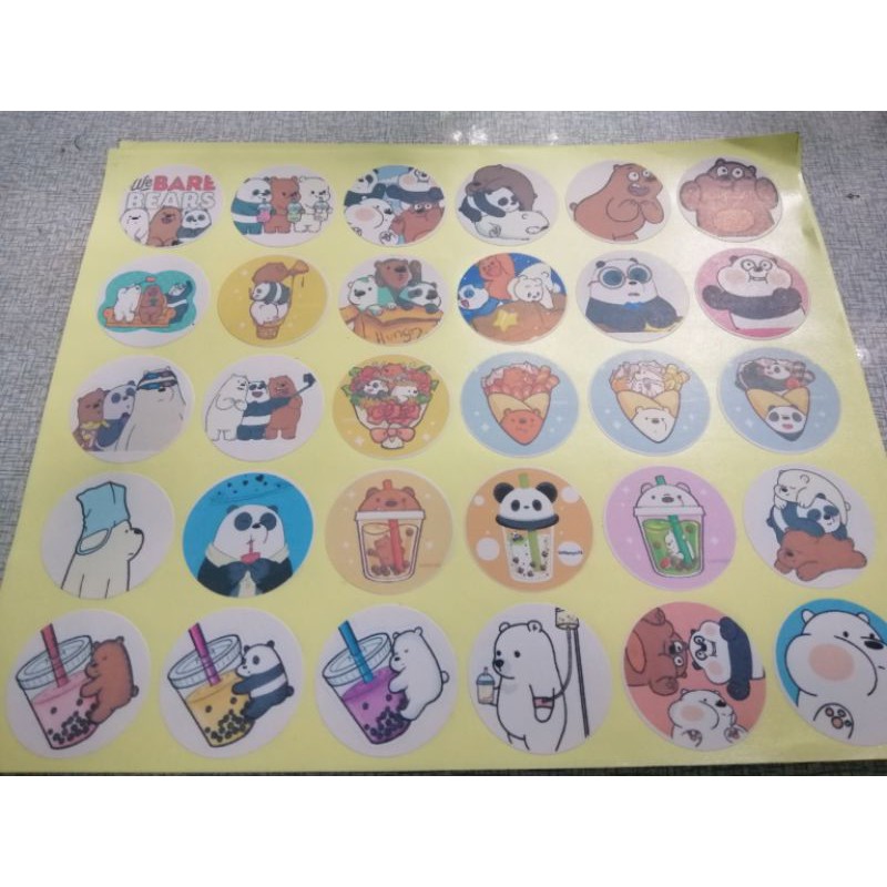 30 miếng dán stickers hình WE BARE BEARS