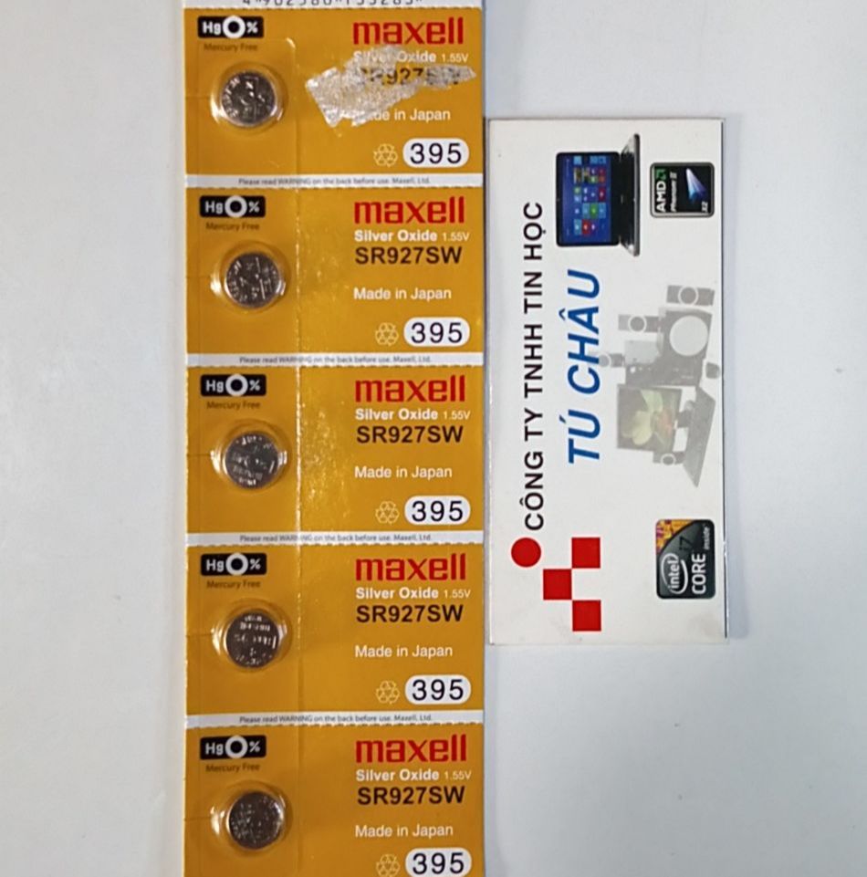 Pin SR927SW, 395 - 1.55V: Maxell Silver Oxide (CHÍNH HÃNG)