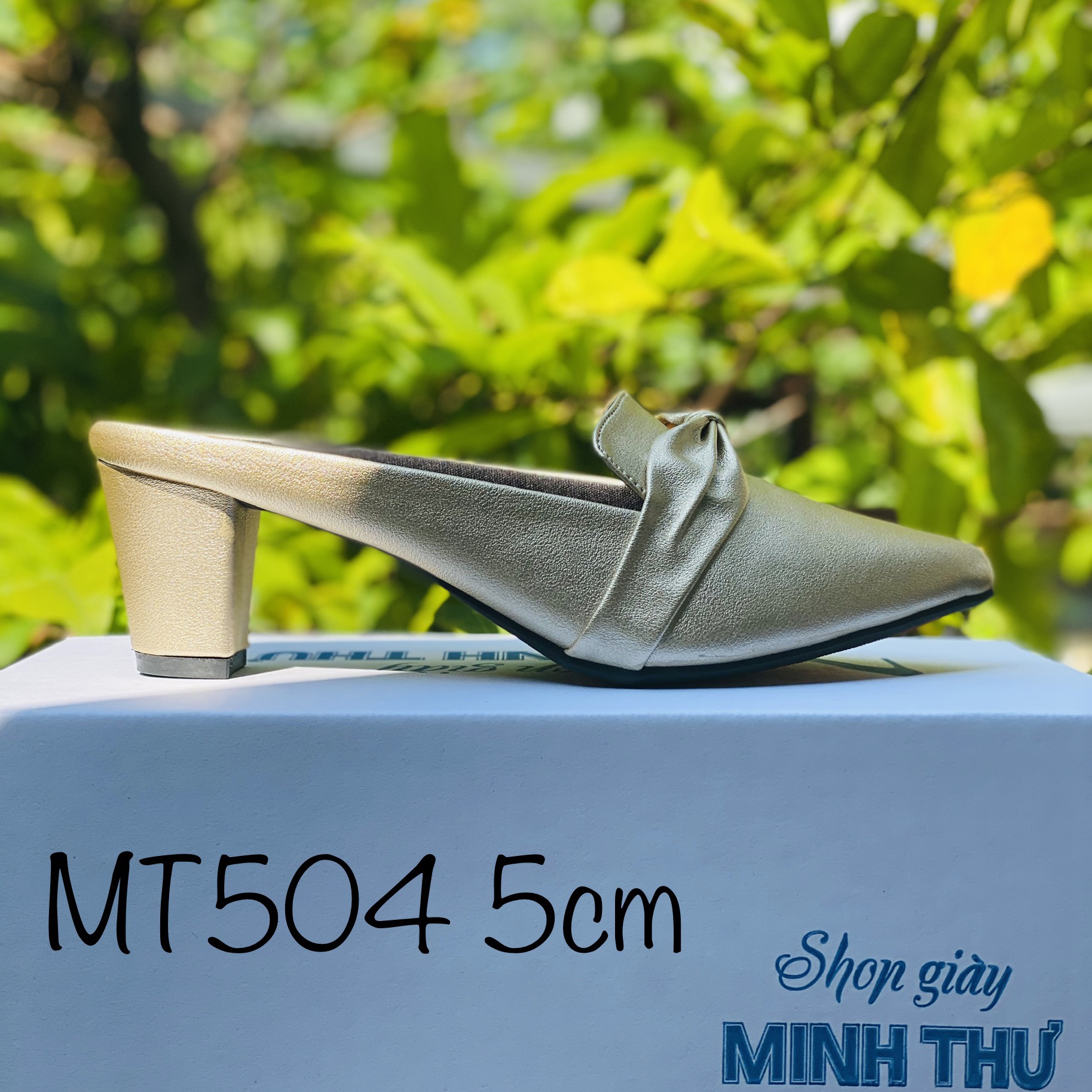 [HCM]Sục bít mũi nơ gót 5cm MT504