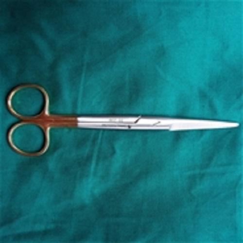 Kéo cắt chỉ thẳng 10cm chuôi vàng