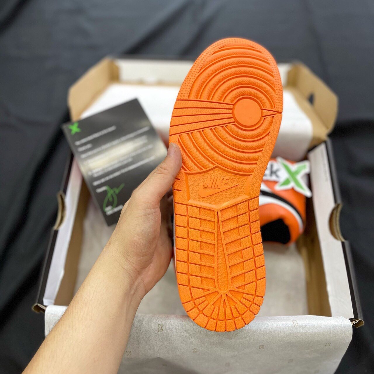 [Fullbox & Freeship] Giày Thể Thao Sneaker Jodan cổ thấp Cam đen - Nam Nữ