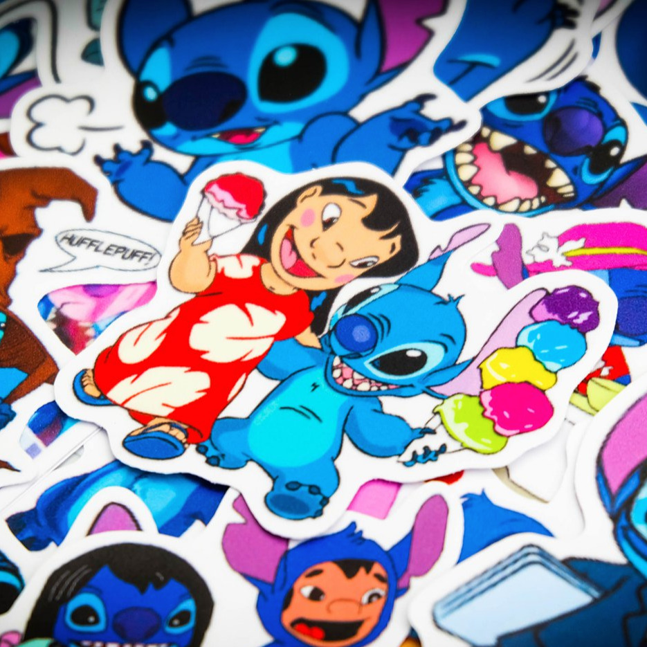 [HCM]Bộ hình dán Lilo and Stitch sticker chống nước cao cấp không bay màu
