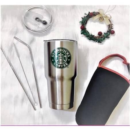 Ly giữ nhiệt Starbuck Thái Lan 900ml ( Loại 1 ) tặng túi đựng + 2 ống hút ( màu ngẫu nhiên)