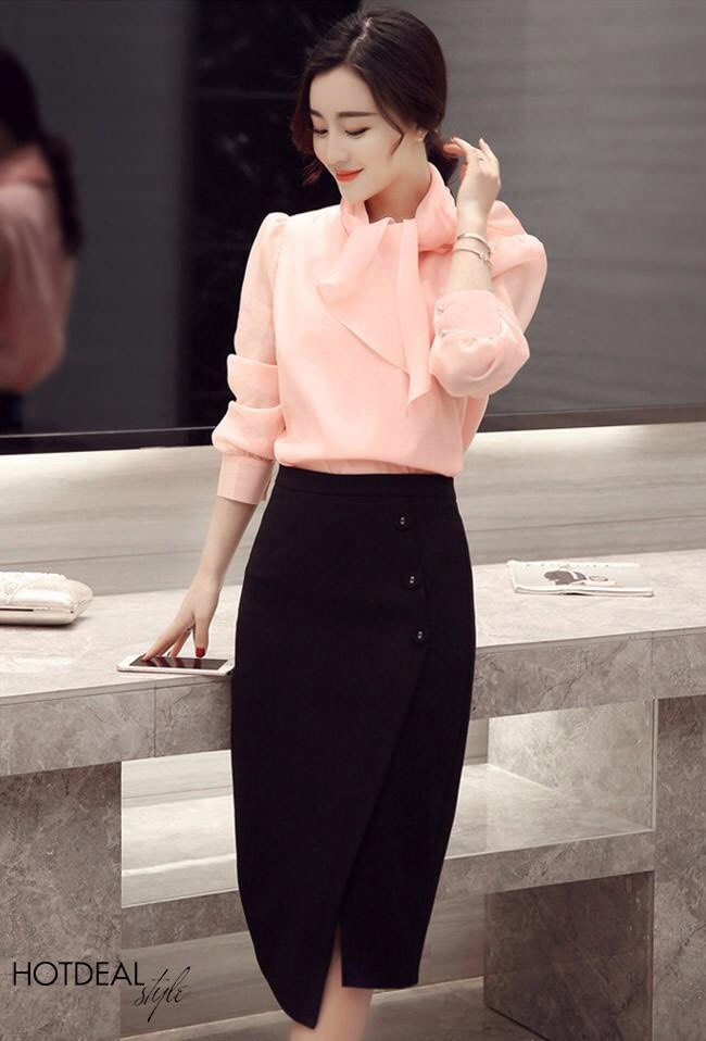 Đầm công sở - Chân váy bút chì 3 nút cực xinh đủ size cho nàng