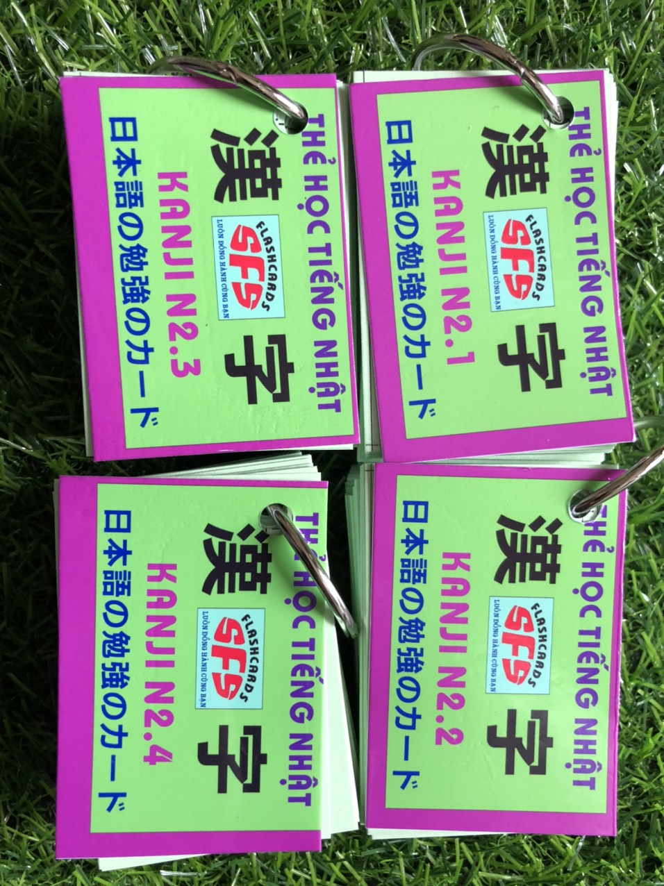 Thẻ học tiếng nhật N2 ( Văn Phạm, Từ vựng, Kanji ) - Trọn bộ 8 Xấp