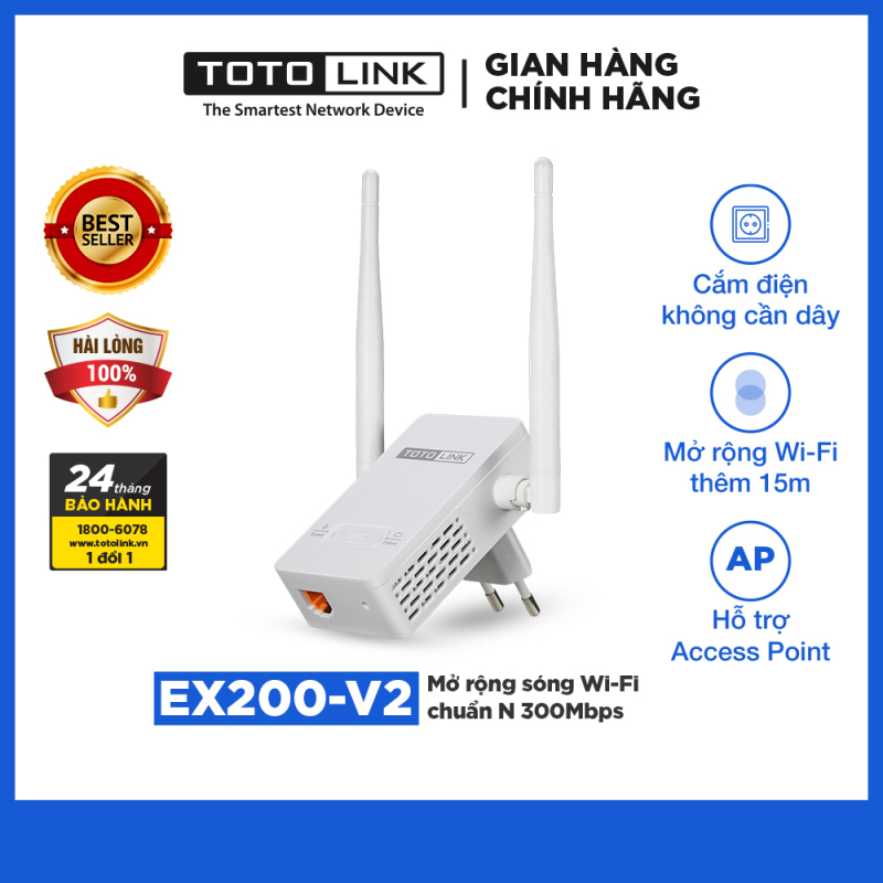 Bảng giá TOTOLINK - EX200-V2 - Mở rộng sóng Wi-Fi chuẩn N 300Mbps Phong Vũ