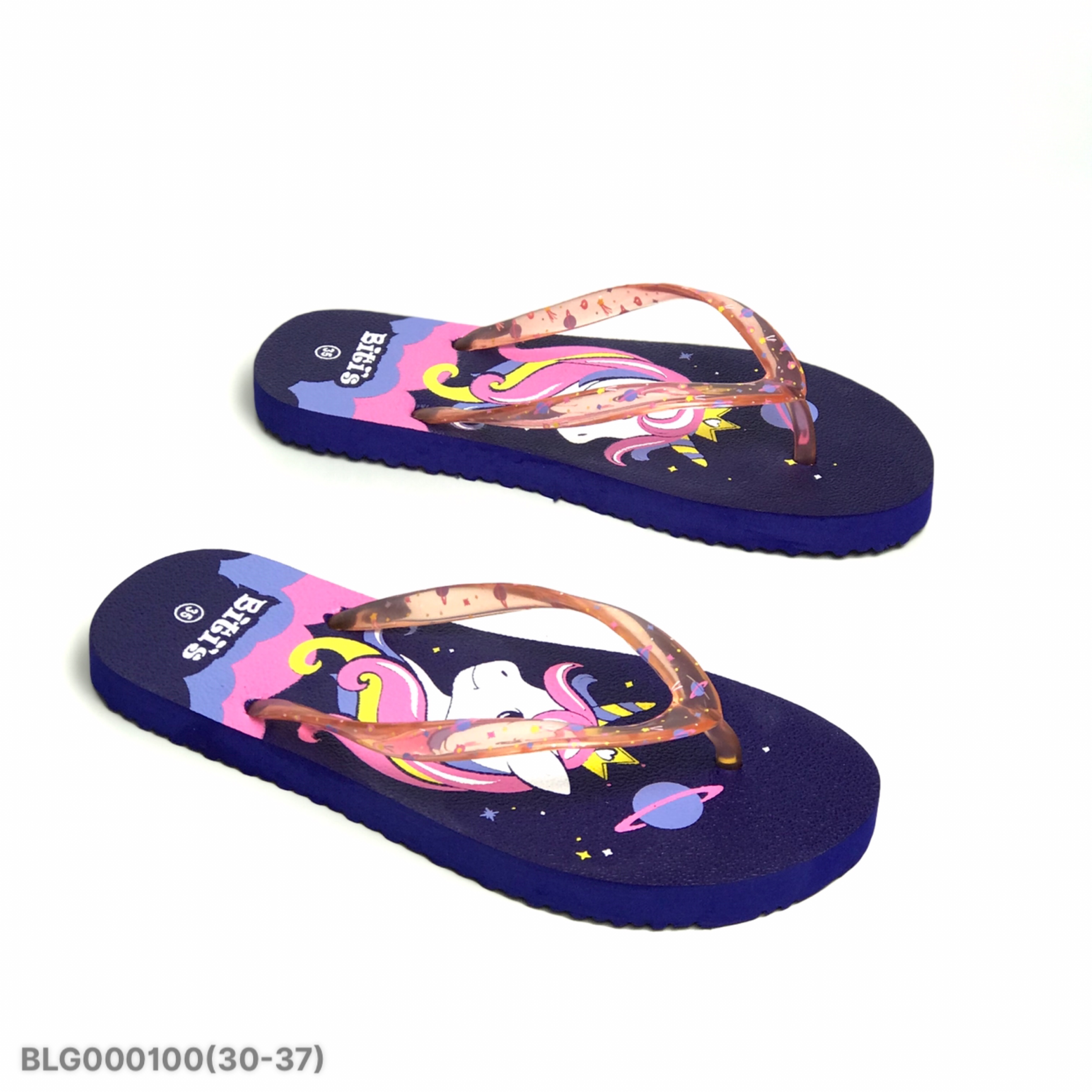 Bitis flip flops for girls size 30-37 horse flip flops blg000100