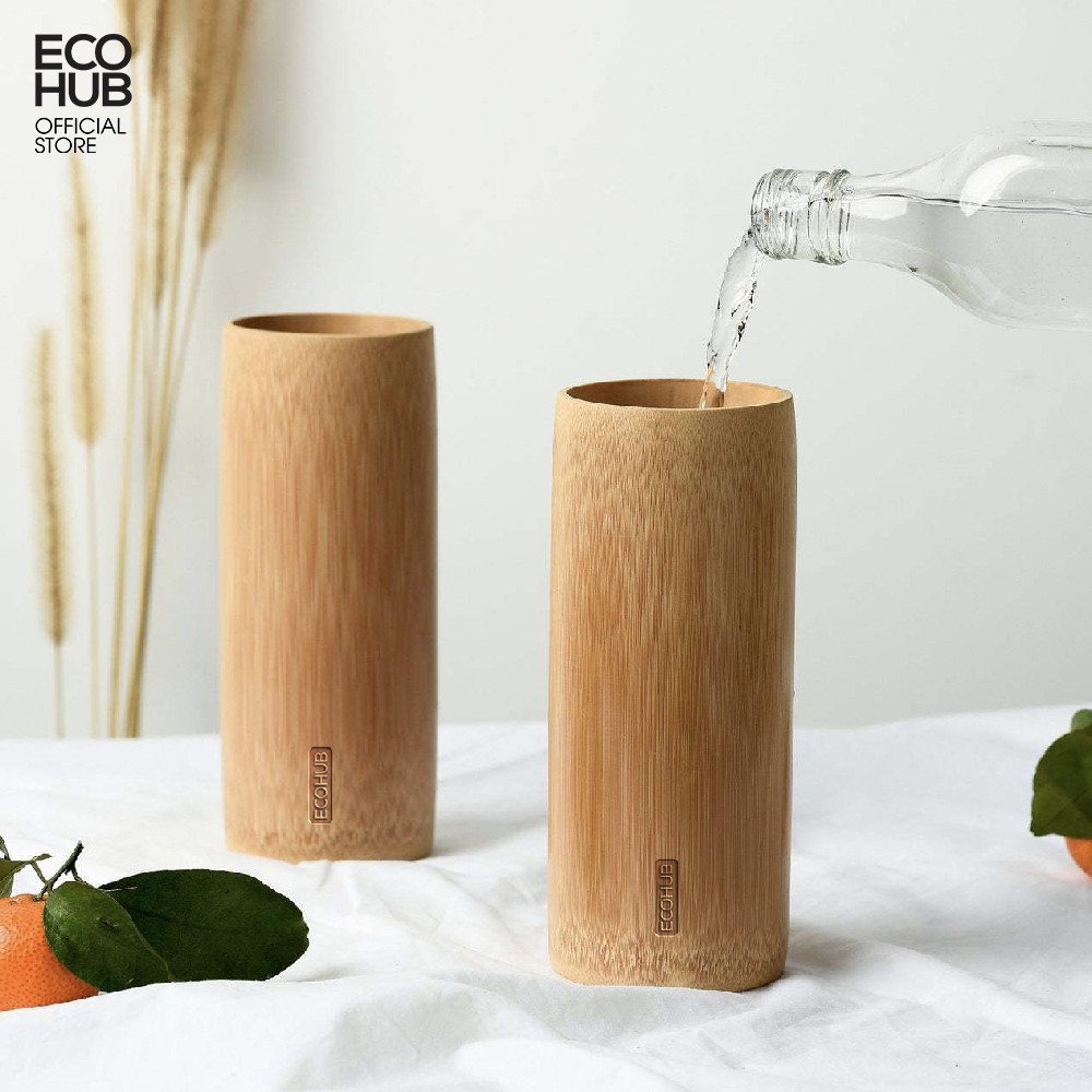 Cốc ly tre tự nhiên ECOHUB uống nước/đựng hoa khô/decor/chụp ảnh, Cao 6/8/12/18cm (Bamboo Cup) | EH010