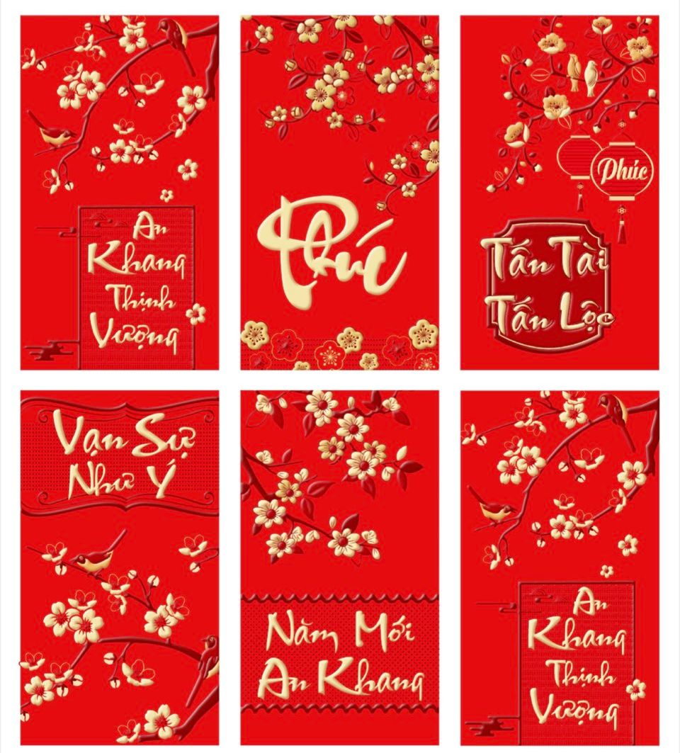 30 cái cái bao lì xì nhung cao cấp