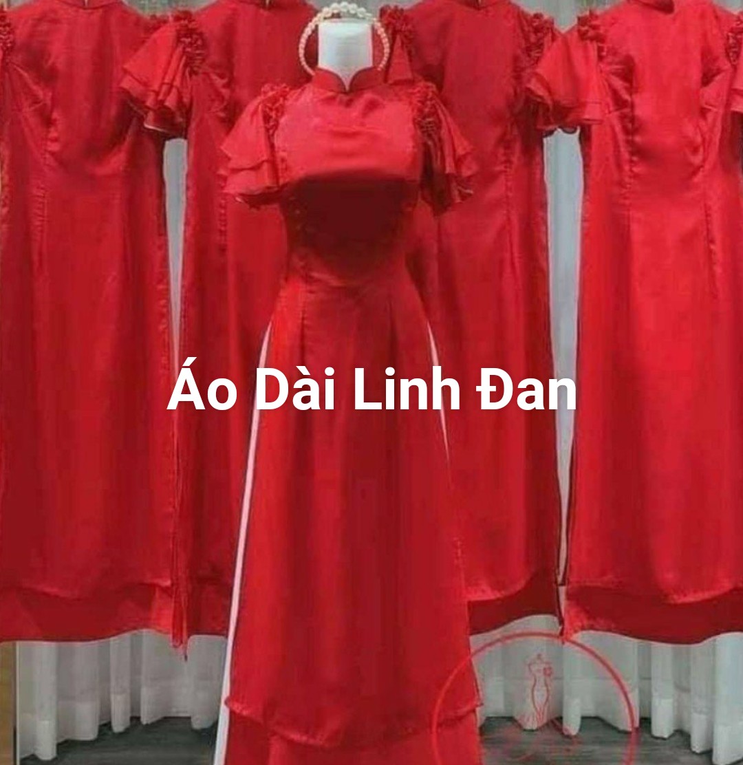 Áo dài 4 tà tơ óng tay cánh tiên đủ màu đẹp - Áo Dài Linh Đan