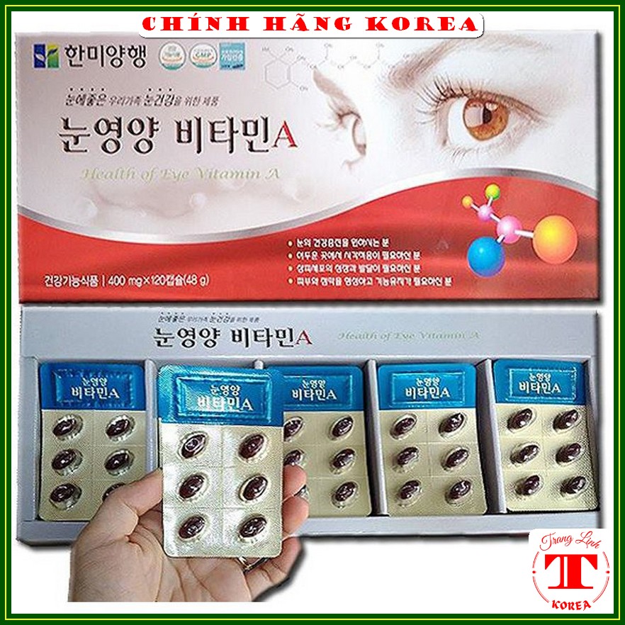 Viên bổ mắt bổ sung Vitamin A hàn quốc, hộp 120 viên - Bổ mắt hàn quốc giúp mắt luôn sáng khỏe - tranglinhkorea