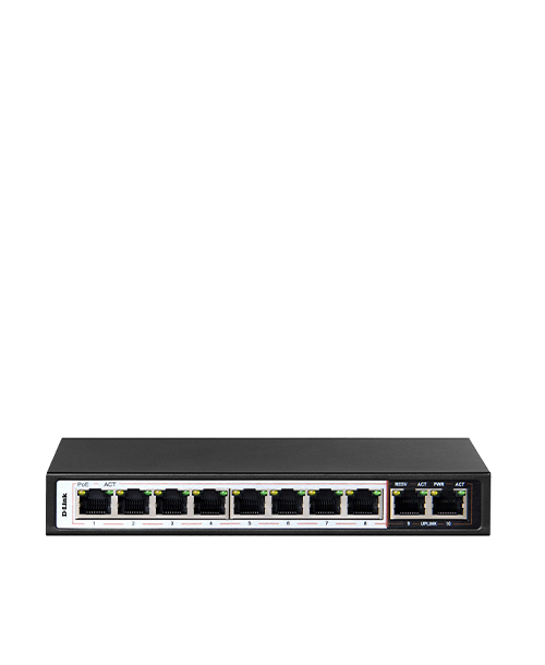 Switch PoE 10 Port 2 cổng Uplink D-LINK DES-F1010P (Chuyên dùng cho camera)