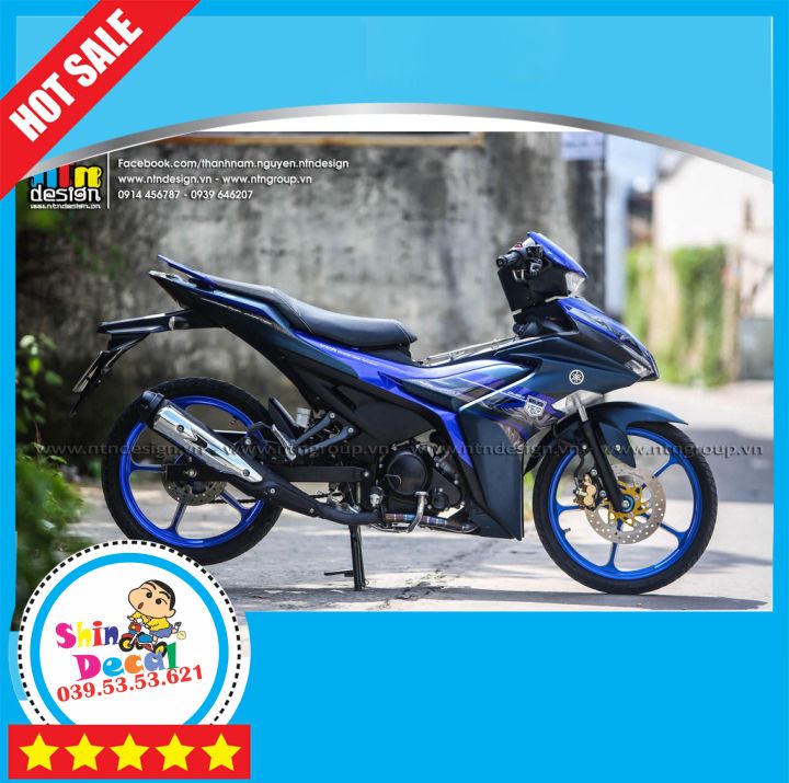 [] tem rời exciter 155 - mẫu y16zr xanh đen