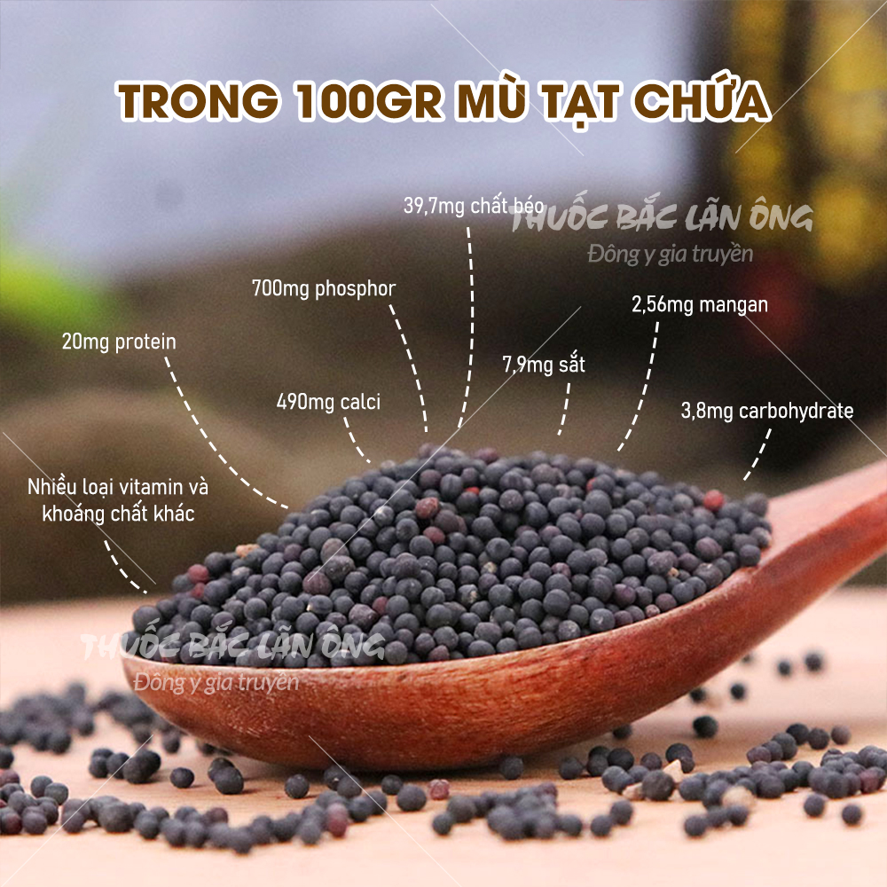 Hạt mù tạt đen 100g, mù tạt Ấn Độ nguyên hạt, cay thơm, gia vị sốt chấm, tăng hương vị cho món ăn