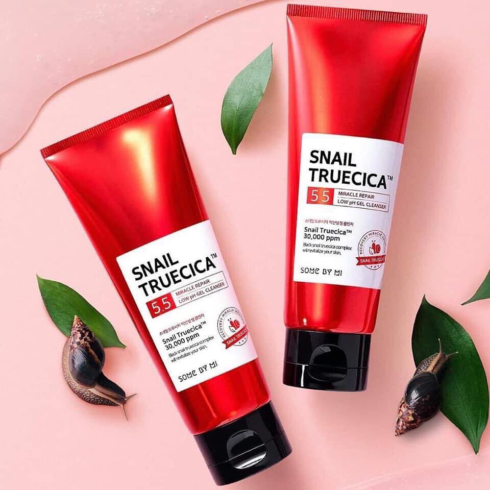 Sữa Rửa Mặt SOME BY MI Snail Truecica Miracle Repair Low pH 5.5 Gel Cleanser - 100ml Sữa Rửa Mặt Dịu Nhẹ Làm Sạch Sâu Lỗ Chân Lông Tăng Cường Khả Năng Phục Hồi Da