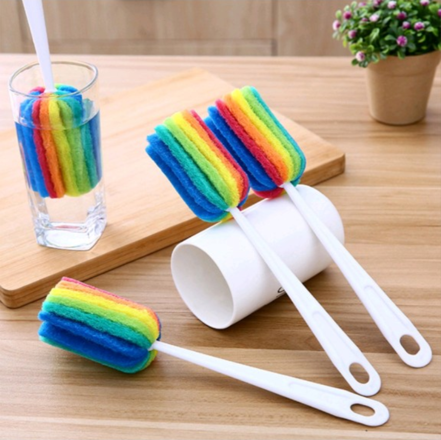 Cây cọ 7 màu rửa ly, cốc, bình sữa