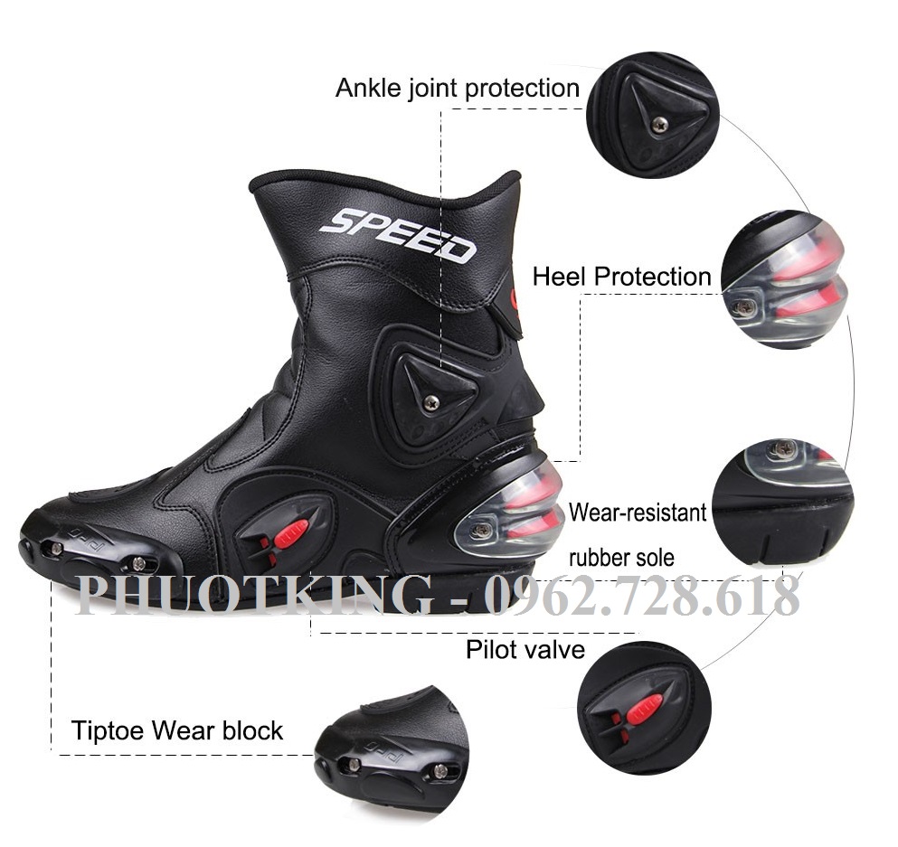 Giày bảo hộ moto Speed cổ lửng