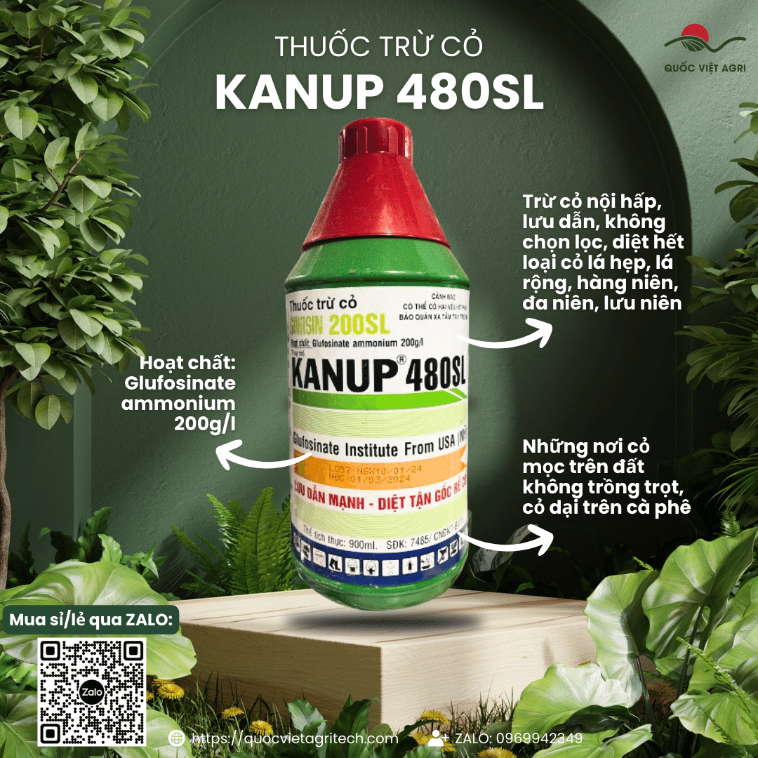 Thuốc trừ cỏ - kanup 480sl - 900ml