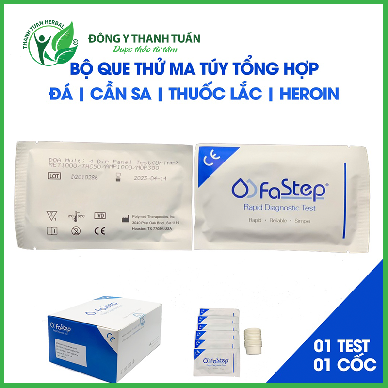 Que test thử ma túy 4 chân Fastep USA tại nhà cho kết quả chính xác 99,9%