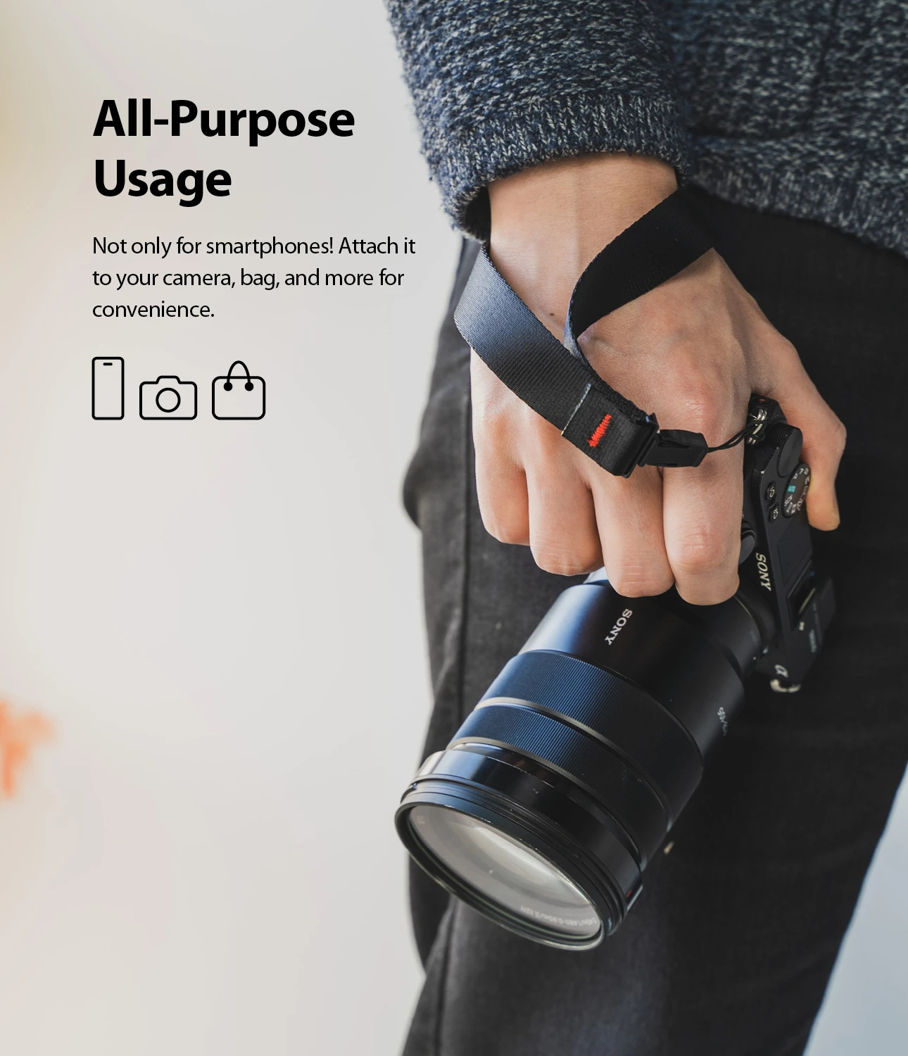 Dây đeo cổ tay Ringke Hand Strap Hàn Quốc - Made in Korea