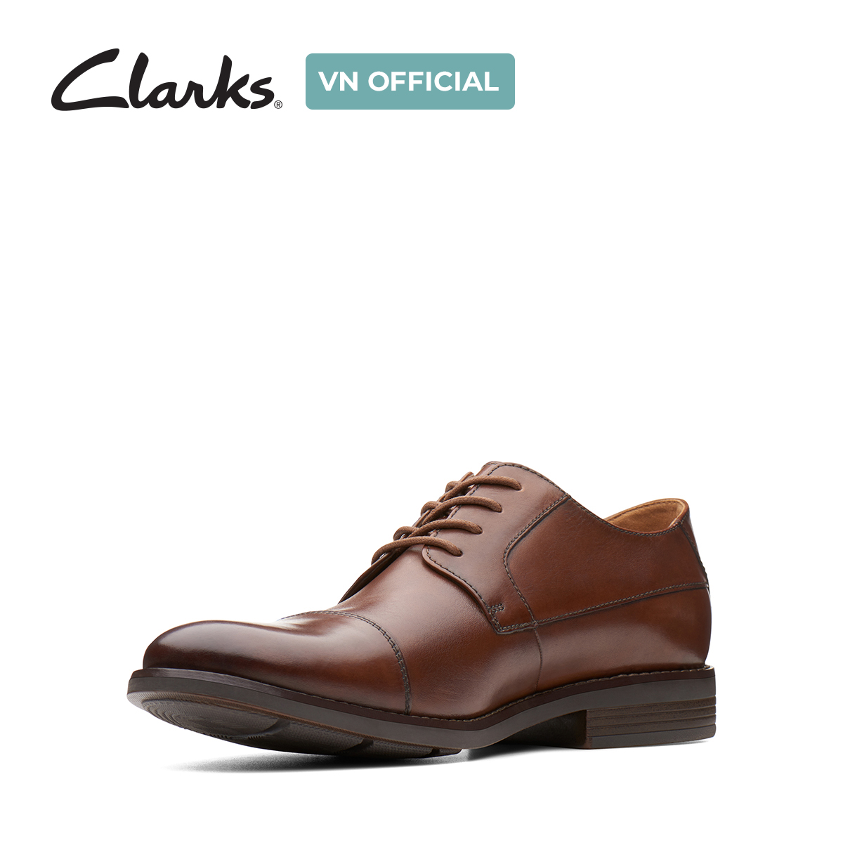 Giày Tây Da Nam Clarks - Becken Cap