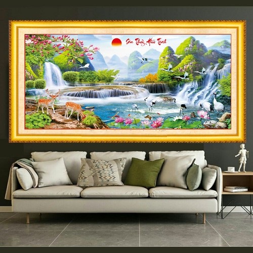 Tranh đính đá phong cảnh khổ bé