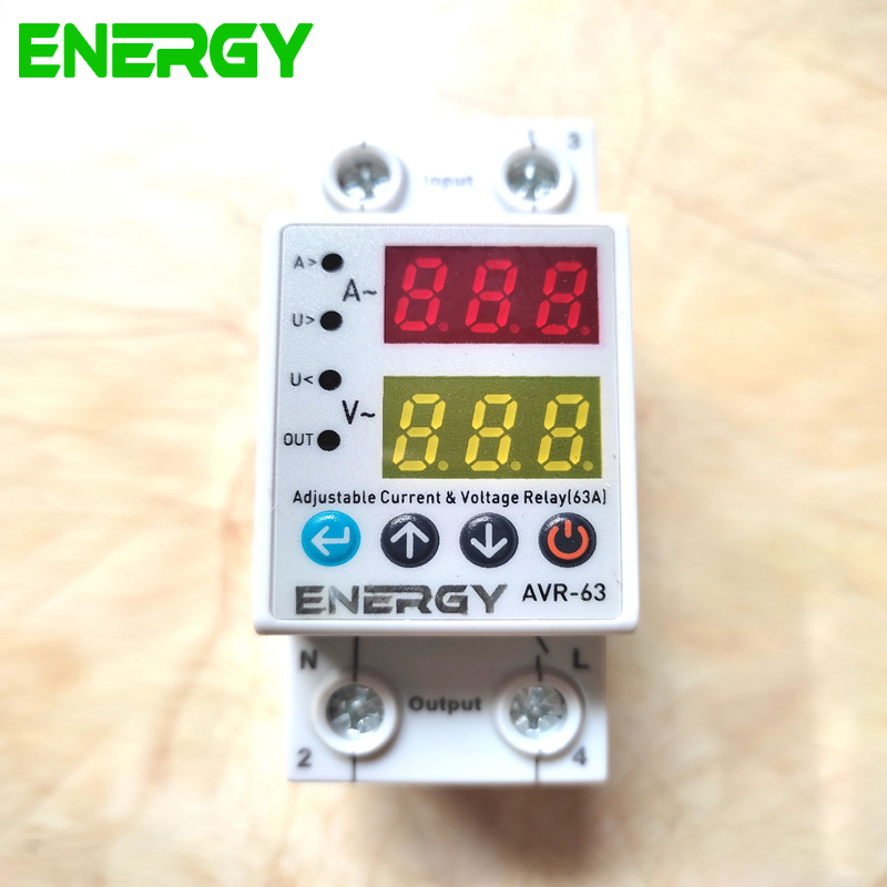 Bảo vệ chống quá áp, mất pha, bảo vệ điện áp thấp, điện áp cao, đứt trung tính 1 pha 63a - thiết bị điện energy
