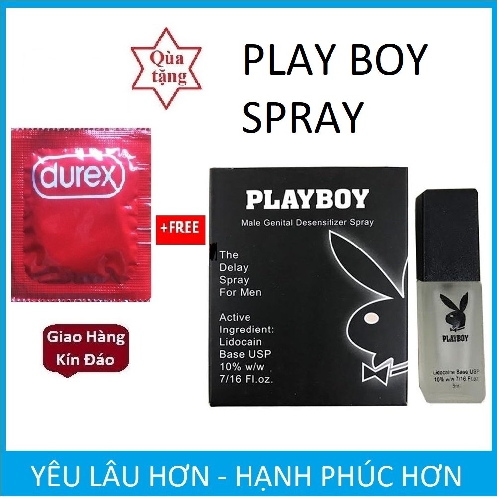 Mua 1 Chiếc bao cao su Durex tặng 1 chai xịt Play boy 5ml