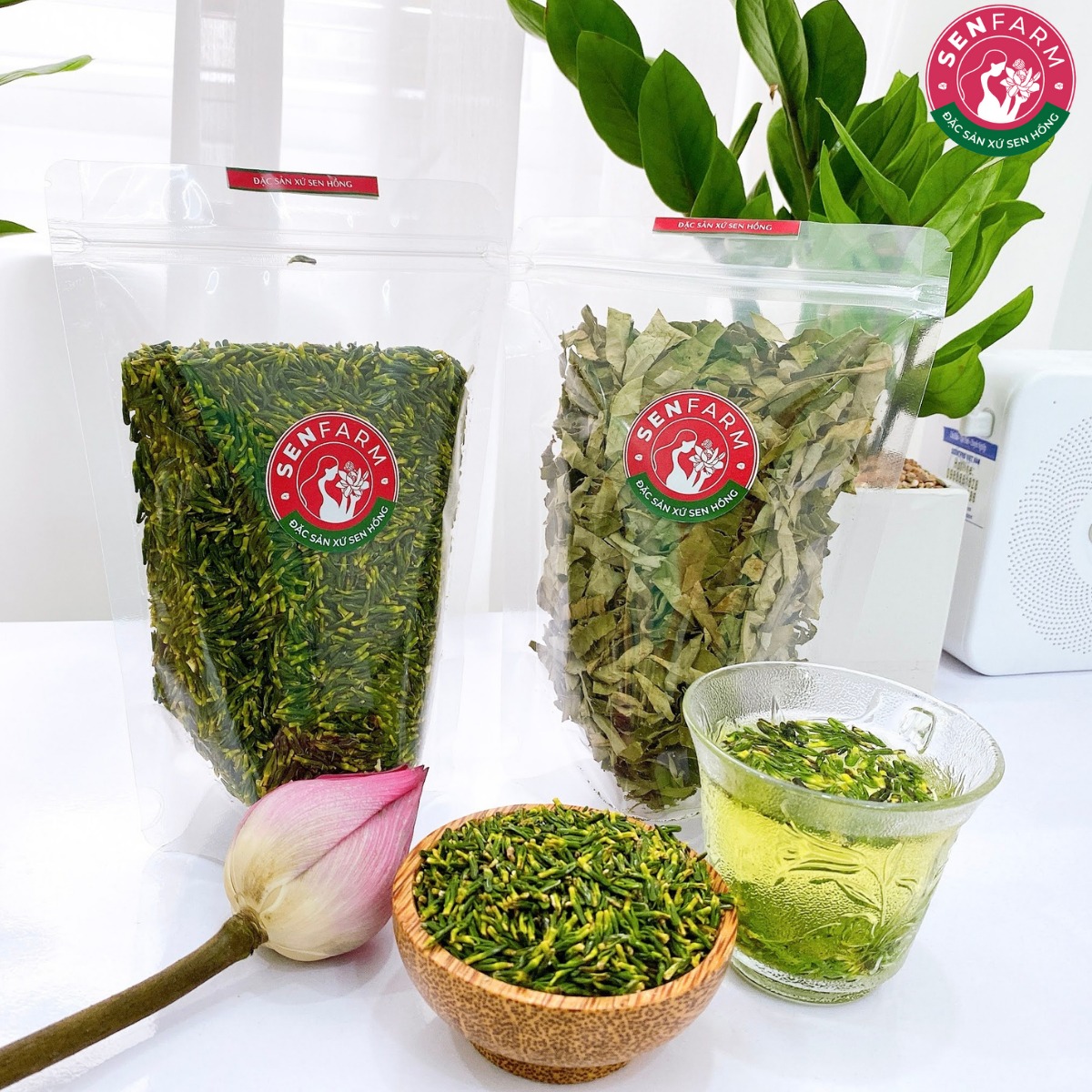 COMBO 2 bịch trà tim sen và lá sen Senfarm