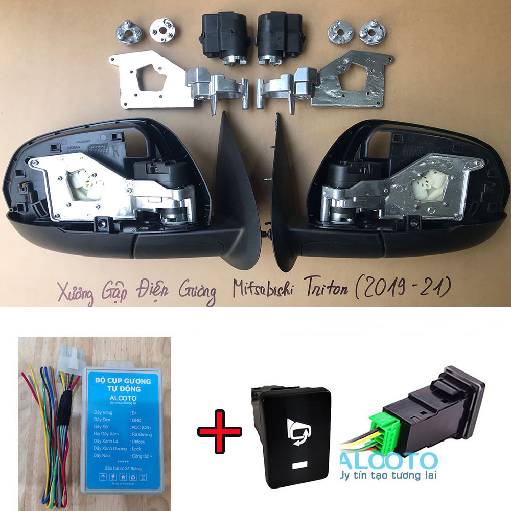 Bộ xương motor gương gập Mitsubishi Triton 2015-2016-2017-2018-2019-2020-2021-2022. Tặng kèm bộ mudun khóa cửa tự cụp gương