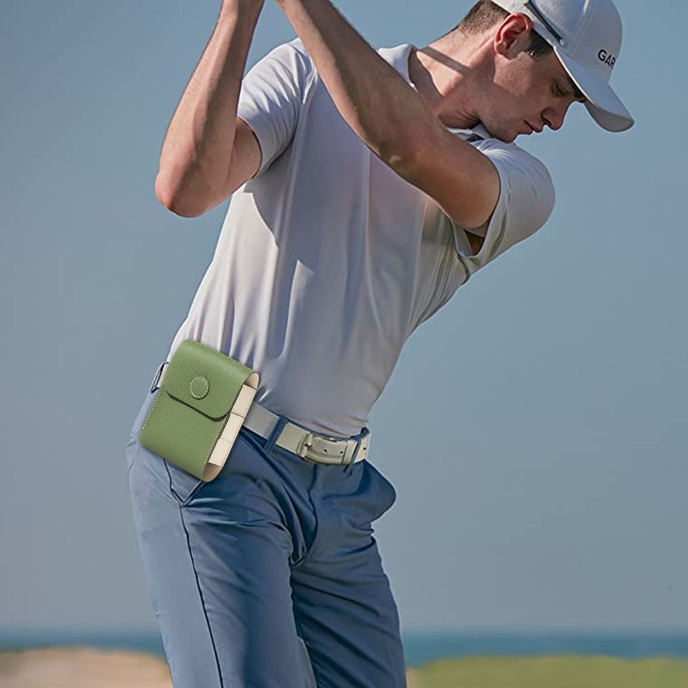 DAGLIGT Golf Accessory Golf Equipment Leather Protective Case Ranging Instrument Bag Waterproof Box Stitching Case Leather Box Golf Rangefinder ic Case Golf Ball Bag Diastimeter Case For Golf Leather Storage Case