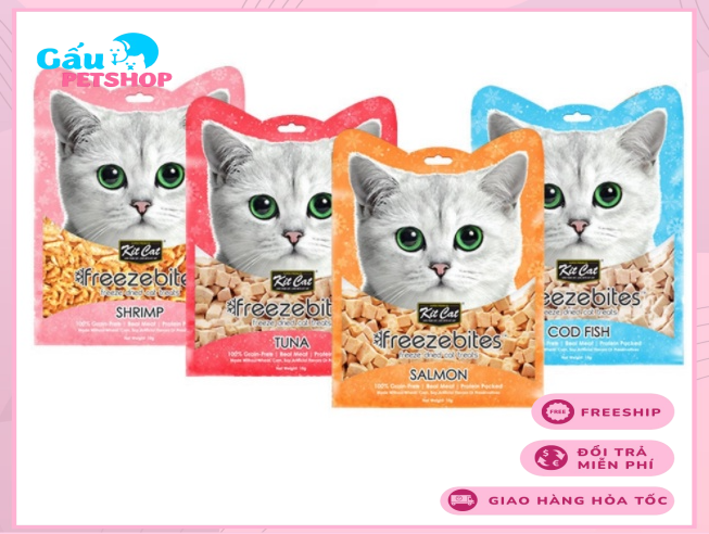 Thịt sấy lạnh KITCAT Freezebites cho chó mèo 15g